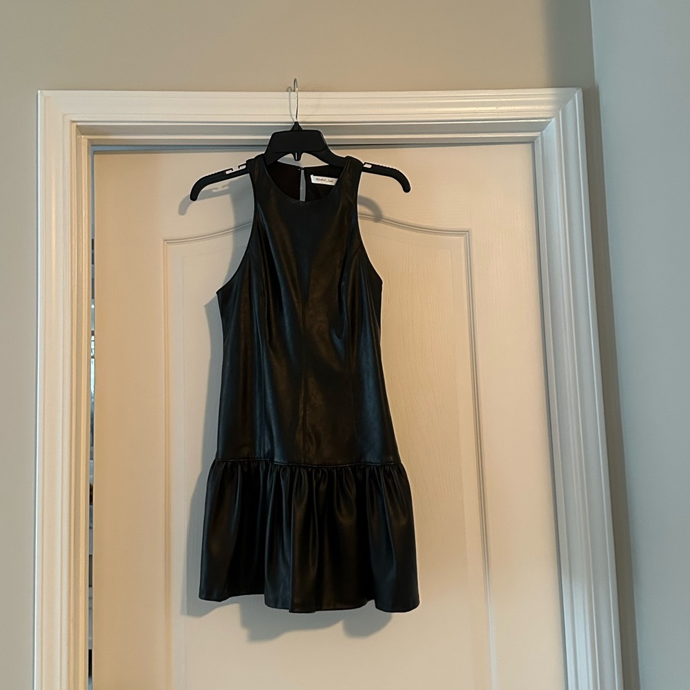 Black faux leather dress